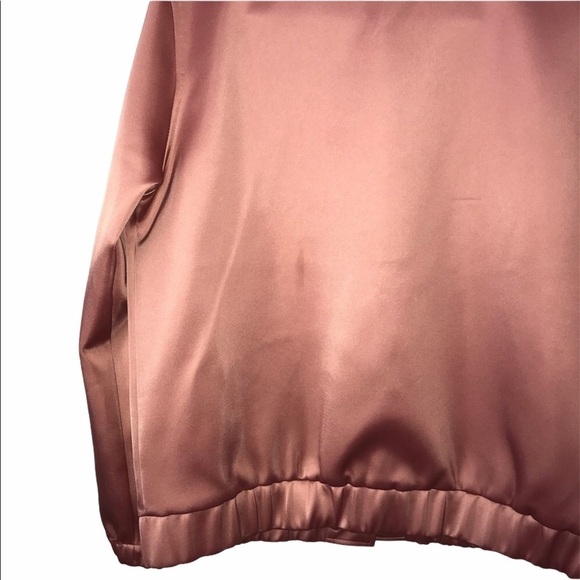 Samsoe & Samsoe Sonya Pink Satin Bomber Jacket NWT Medium - Picture 7 of 8